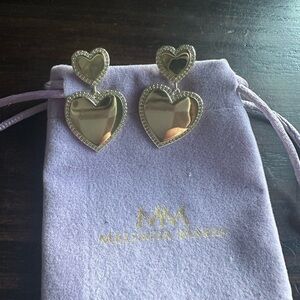Melinda Maria gold heart stud earrings